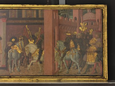 Het verhaal van Trajanus en de weduwe (detail) door Giovanni di Ser Giovanni Scheggia