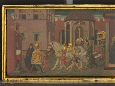 Het Verhaal van Trajanus en de Weduwe (detail) door Giovanni di Ser Giovanni Scheggia