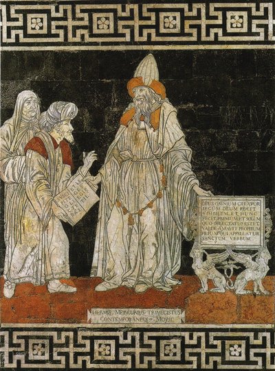 Hermes Trismegistus. Vloermozaïek in de kathedraal van Siena door Giovanni di Stefano