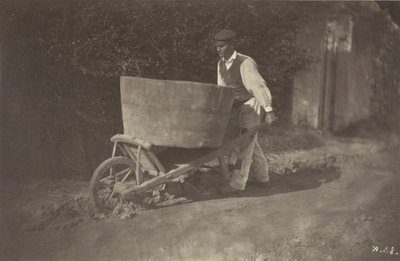Mannelijke boer met kruiwagen door Giraudon