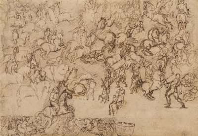Gevechtsscène door Girolamo Genga