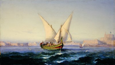 Bij de Haven van Valetta door Girolamo Gianni