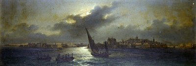 Uitzicht vanaf Malta - bij de Haven door Girolamo Gianni
