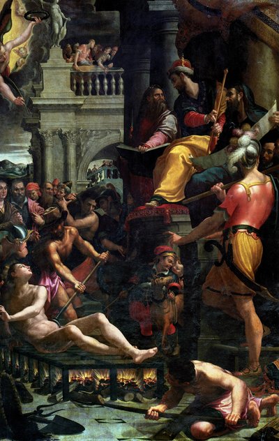 Het Martelaarschap van St. Laurentius, 1573 door Girolamo Macchietti