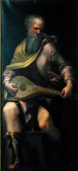 Luitspeler, c.1562 door Girolamo Mazzola Bedoli