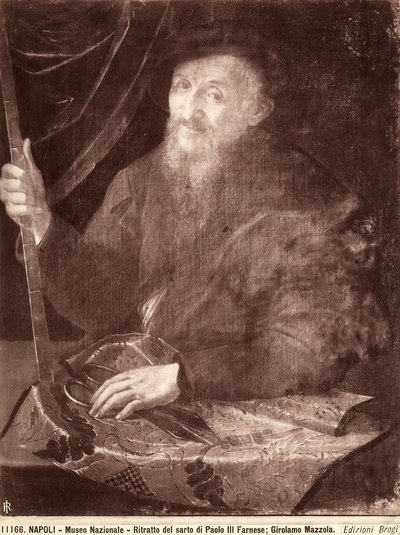 Portret van een kleermaker, 1520-69 door Girolamo Mazzola Bedoli