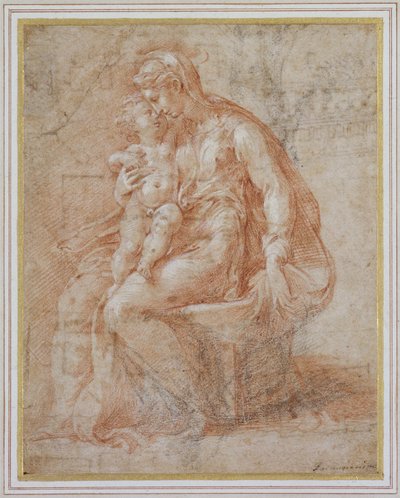 De Madonna en Kind door Girolamo Mazzola Bedoli