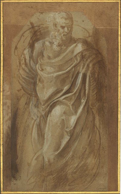 Een Staande Man in Klassieke Gewaden door Girolamo Muziano