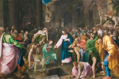 De opstanding van Lazarus, c.1555 door Girolamo Muziano
