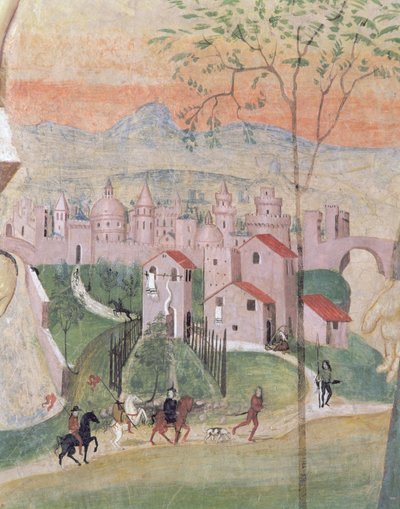 Uitzicht op de stad Prato (detail) door Girolamo Ristori
