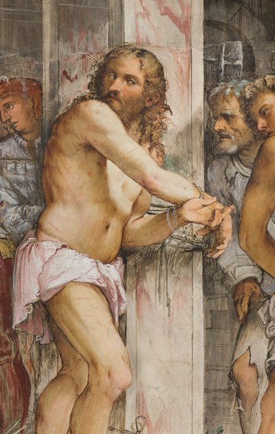 Centrale laan, Vijfde zuidelijke overspanning, Geseling van Christus, Jerome Romanino door Girolamo Romanino