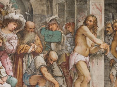 Middenbeuk, Vijfde Zuidelijke Span, Geseling van Christus, Girolamo Romanino door Girolamo Romanino