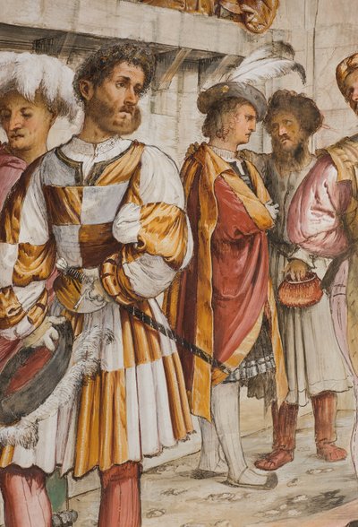 Middenbeuk, Vijfde Zuidelijke Span, Christus voor Pilatus, Girolamo Romanino door Girolamo Romanino