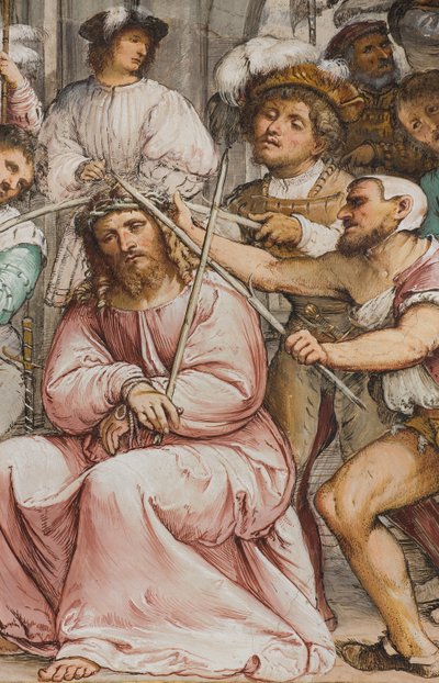Centrale Beuk, Vierde Zuidelijke Span, Kroning van Doornen, Girolamo Romanino door Girolamo Romanino