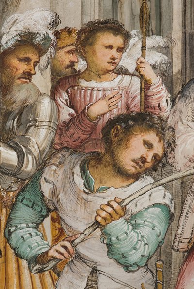 Middenbeuk, Vierde Zuidelijke Span, Kroning met Doornen, Girolamo Romanino door Girolamo Romanino
