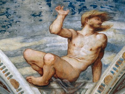 Mannelijke naakt, Detail van fresco