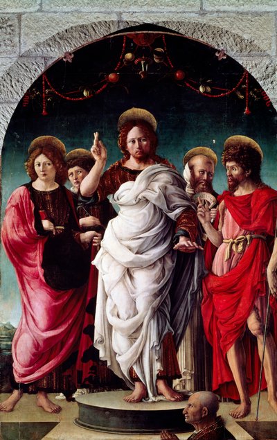 Zegenende Redentor, door Girolamo da Cremona (ca door Girolamo da (attr. to) Cremona
