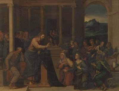 Christus in het huis van Maria en Martha door Girolamo da Carpi