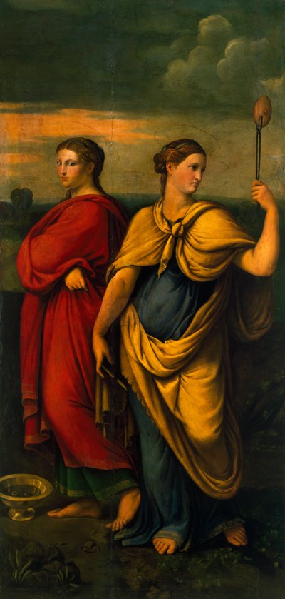 Sint Lucia en Sint Agatha door Girolamo da Carpi