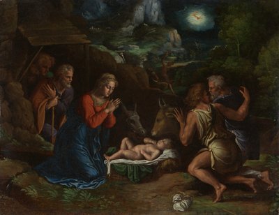 De Aanbidding van de Herders door Girolamo da Carpi