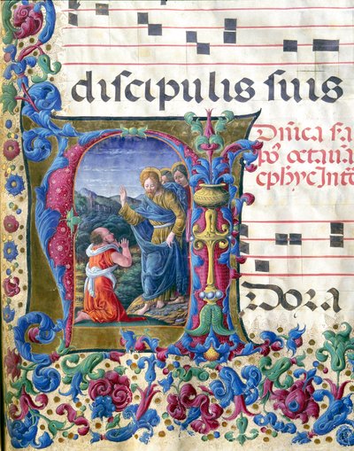 Versierde initiaal met de visie van Jesaja door Girolamo da Cremona
