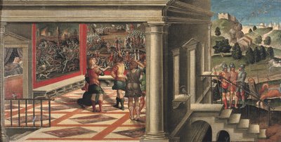 Scènes uit Orlando Furioso door Girolamo da Santacroce