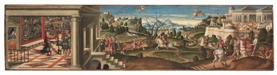 Scènes uit Orlando Furioso door Girolamo da Santacroce