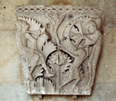 De dood van Kaïn (gekerfde kapiteel) door Gislebertus