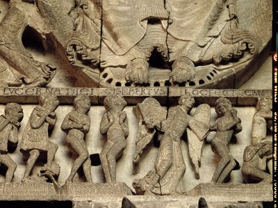Westportaal Tympanon met Laatste Oordeel (detail) door Gislebertus