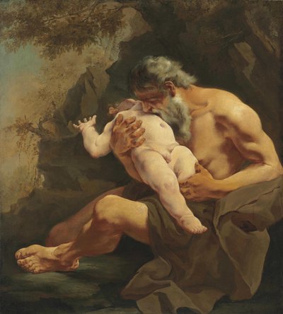 Saturnus die zijn zoon verslindt door Giulia Lama