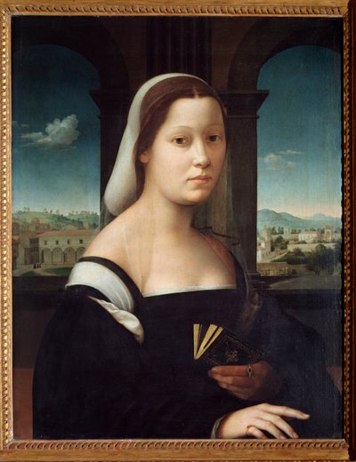 Portret van een dame door Giuliano Bugiardini