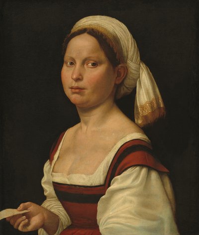 Portret van een jonge vrouw door Giuliano Bugiardini