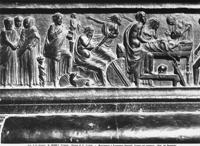 Reliëf van het Monument voor Francesco Sassetti, Santa Trinita, Florence, c.1472-1516 door Giuliano Giamberti da Sangallo