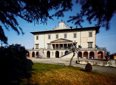 Villa Medici; Uitzicht op Villa Ambra in Poggio a Caiano door Giuliano Giamberti da Sangallo