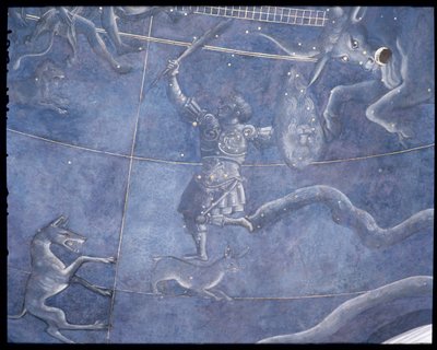 Het Pad van de Zon door de sterren op de nacht van 4 juli 1442, detail van Orion en Stier, van de zoldering boven het altaar, ca.1430 (detail) door Giuliano dArrighi Pesello