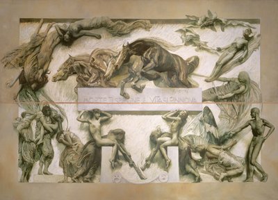 Dood, uit de cyclus van het menselijk leven door Giulio Aristide Sartorio