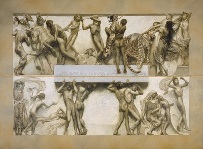 Liefde, uit de cyclus van het menselijk leven door Giulio Aristide Sartorio
