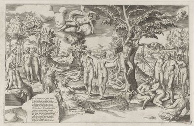 Amor in de Elyseïsche velden door Giulio Bonasone