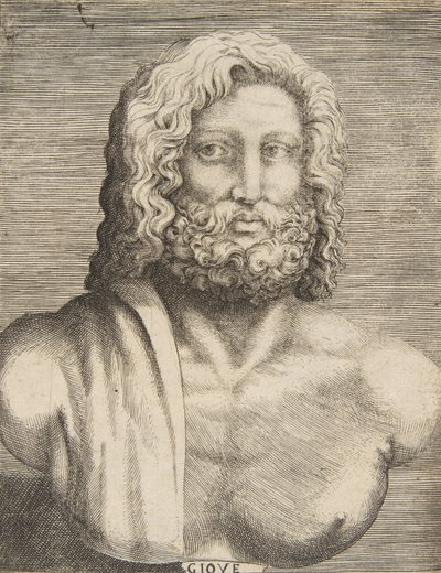 Borstbeeld van Jupiter, ca. 1531-76 door Giulio Bonasone