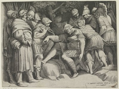 Gewonde Scipio door Giulio Bonasone