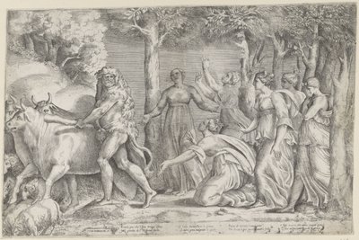 Hercules rooft de runderen van Geryon door Giulio Bonasone