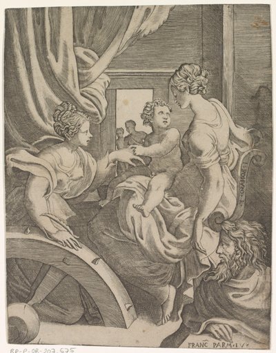 Mystieke huwelijk van de heilige Catharina door Giulio Bonasone