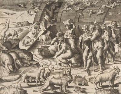 Noach verlaat de ark door Giulio Bonasone