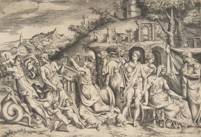 Het verhaal van Jason en Medea (detail) door Giulio Bonasone