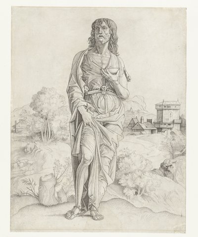Johannes de Doper door Giulio Campagnola