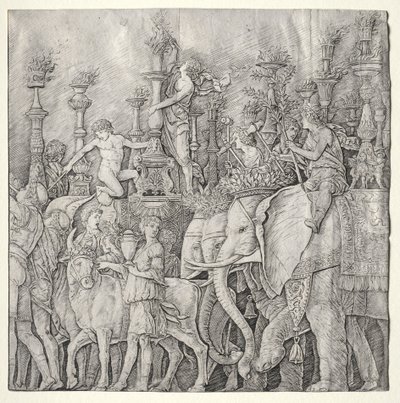 De Triomfen van Caesar: De Olifanten door Giulio Campagnola