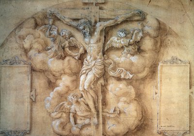 De kruisiging, 1547 door Giulio Campi