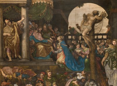 Triomf van Mordechai (detail) door Giulio Campi