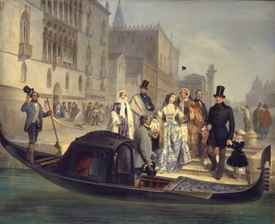 De familie Tolstoy in Venetië, 1855 door Giulio Carlini