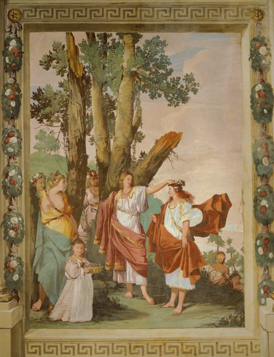 Kroning van de nimf Amaryllis, winnaar van de race door Giulio Carpioni